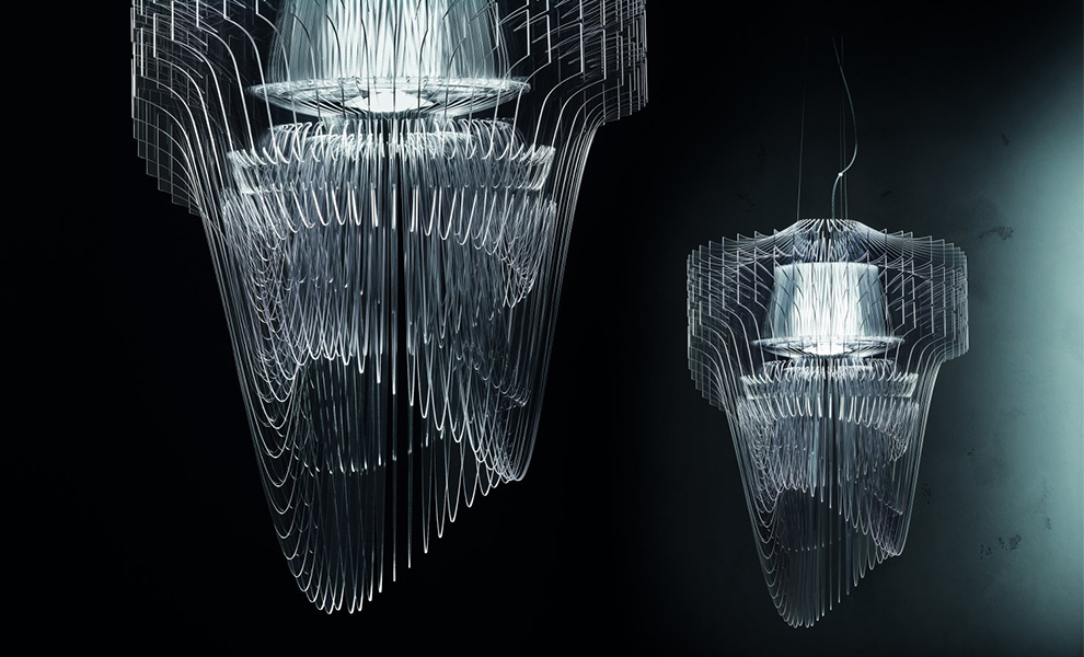 Zaha Hadid’s Aria Transparent LED Pendant for Slamp.