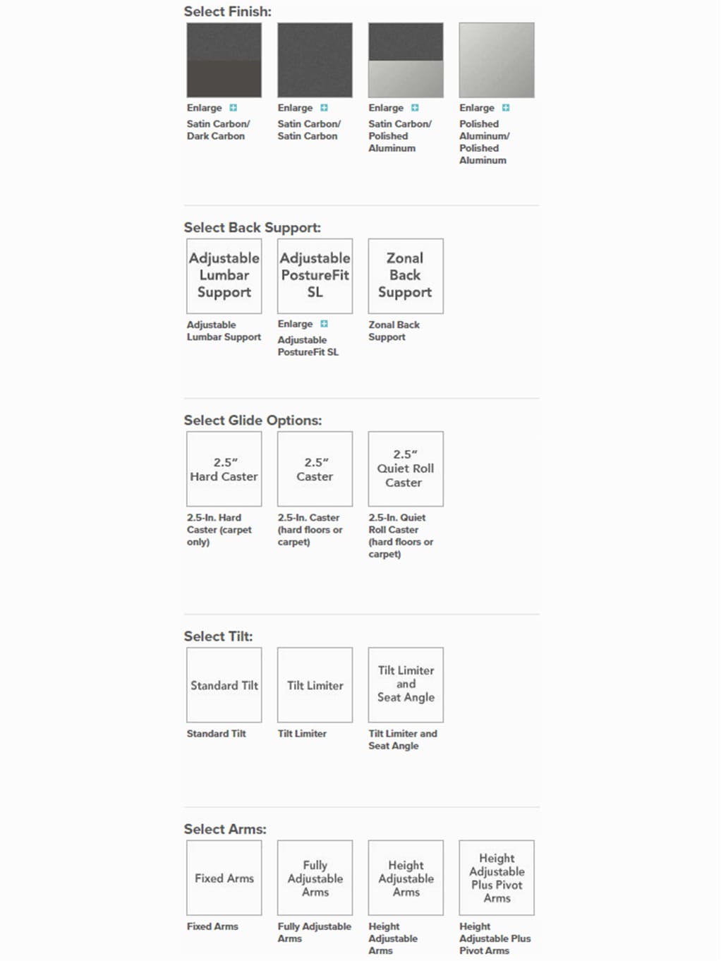 Aeron Collection Options