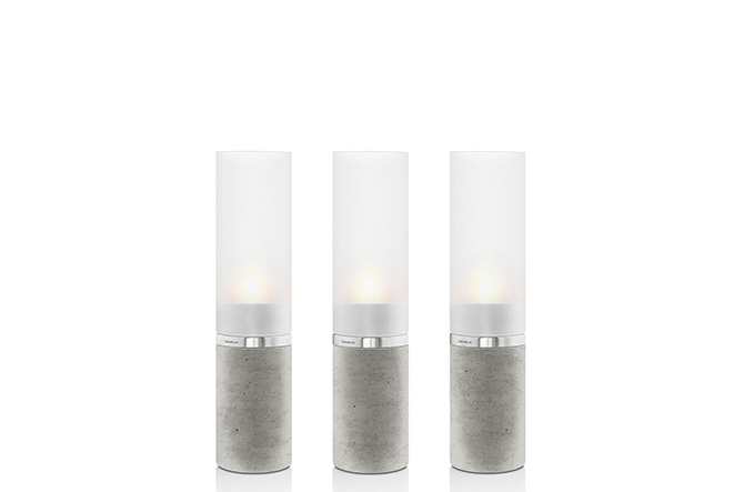 Faro Set of 3 Concrete Tealight Holders by Blomus