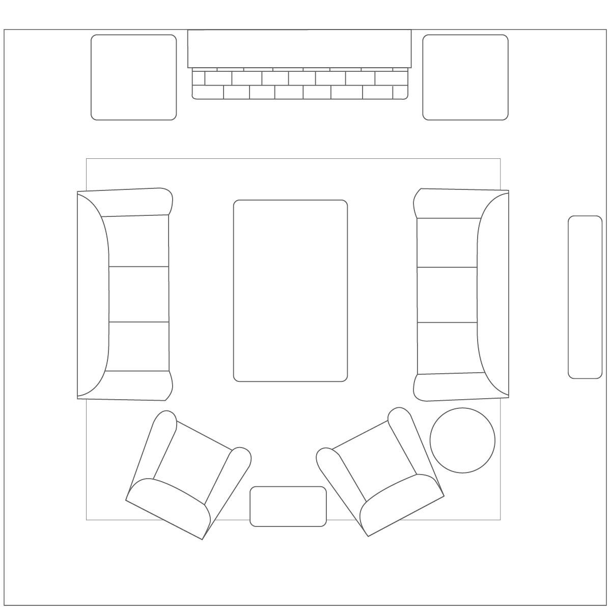 For a layout that enables conversations, create a circle or parallel setup where everyone can see each other.